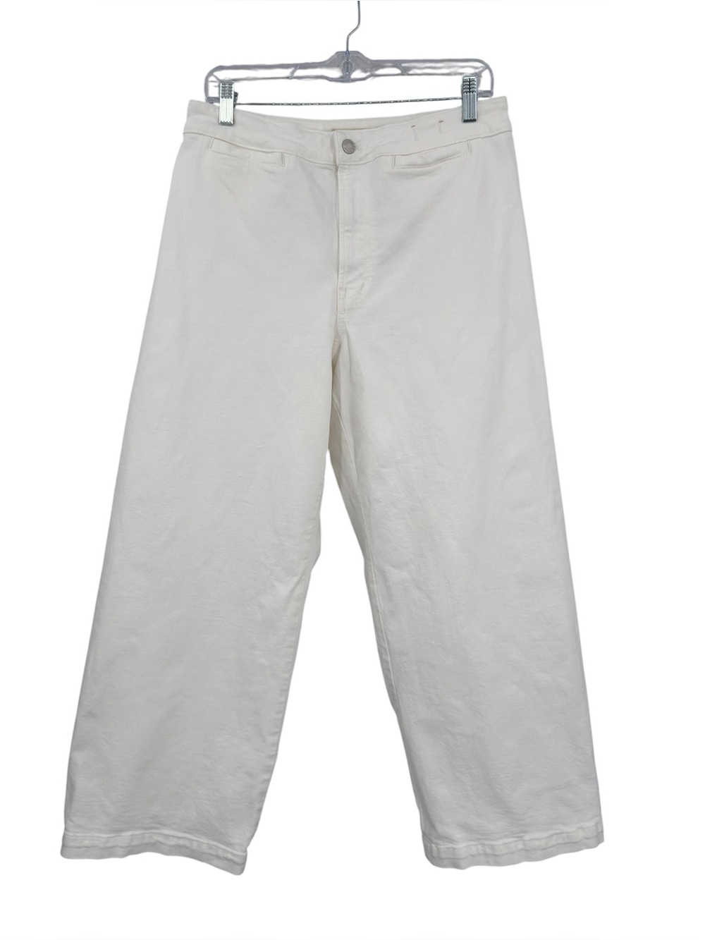 Madewell The Curvy Emmett Wide-Leg Cropped Jean In Tile White Size 30 Curvy
